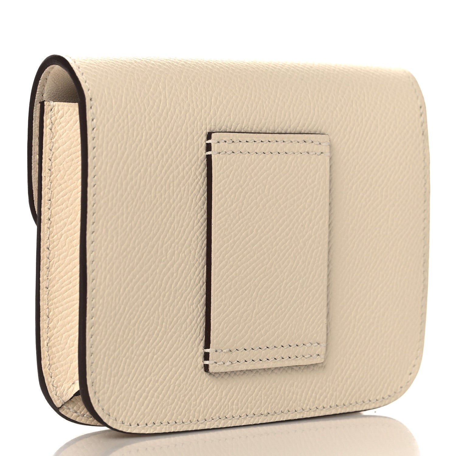 Slim Constance wallet in Nata textured leather with stitched front panel