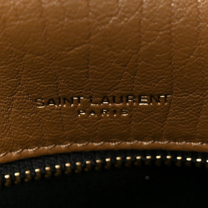 Saint Laurent Grained Lambskin Monogram Large Niki Chain Satchel Dark Cork