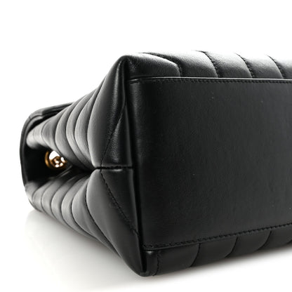 Saint Laurent Loulou Calfskin Y Quilted Monogram Medium Chain Satchel Black
