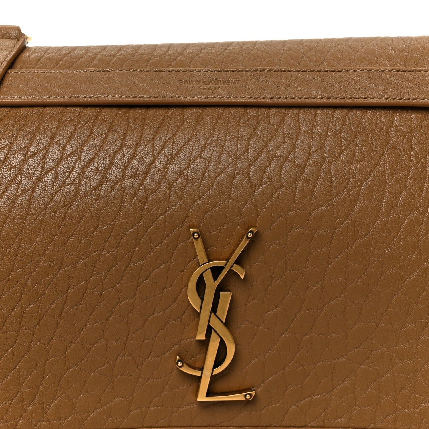 Saint Laurent Grained Lambskin Monogram Large Niki Chain Satchel Dark Cork