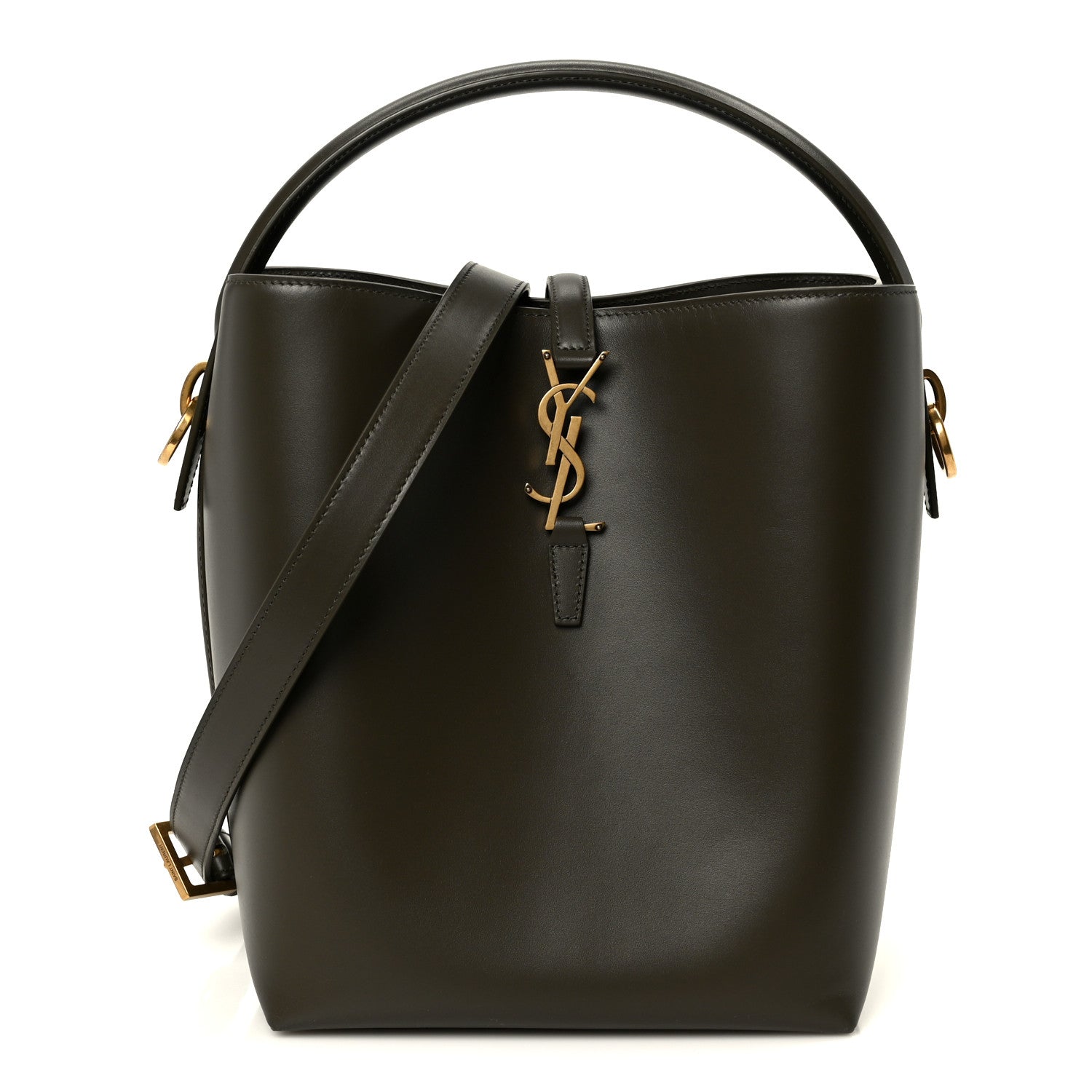 Saint Laurent Shiny Calfskin Le 37 Bucket Bag Arabica