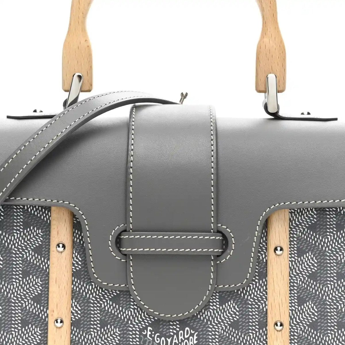 Goyardine Structure Mini Saigon Bag in Grey Canvas Leather - NEESTRA