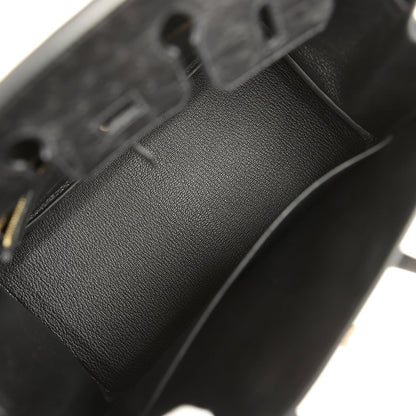 Hermes Birkin 25 Handbag Black Ostrich Leather Rose Gold Hardware - NEESTRA