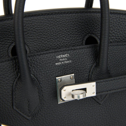 Hermes Birkin 25 Handbag Black Togo Leather Brushed Palladium Hardware - NEESTRA