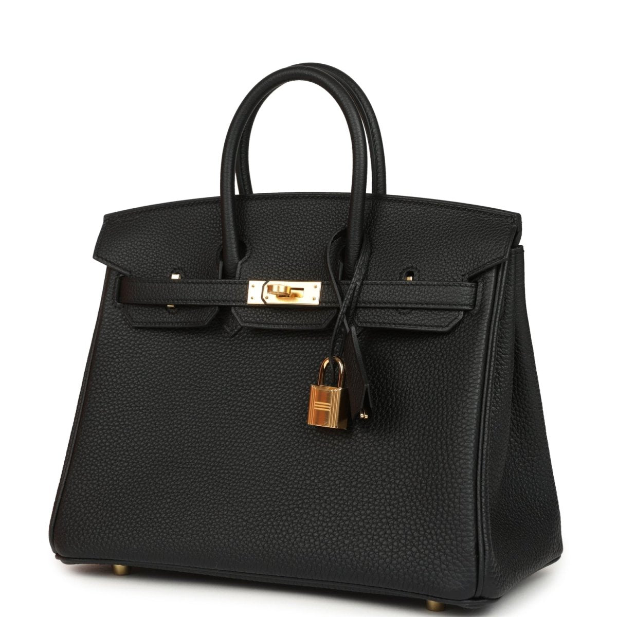 Hermes Birkin 25 Handbag Black Togo Leather Gold Hardware - NEESTRA