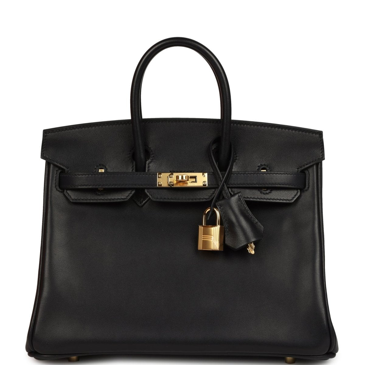 Hermes Birkin 25 Handbag Black Volupto Leather Gold Hardware - NEESTRA
