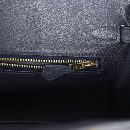 Hermes Birkin 25 Handbag Bleu Nuit Togo Gold Hardware - NEESTRA