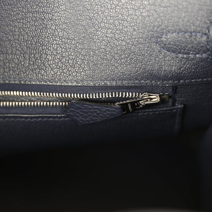 Hermes Birkin 25 Handbag Bleu Nuit Togo Palladium Hardware - NEESTRA