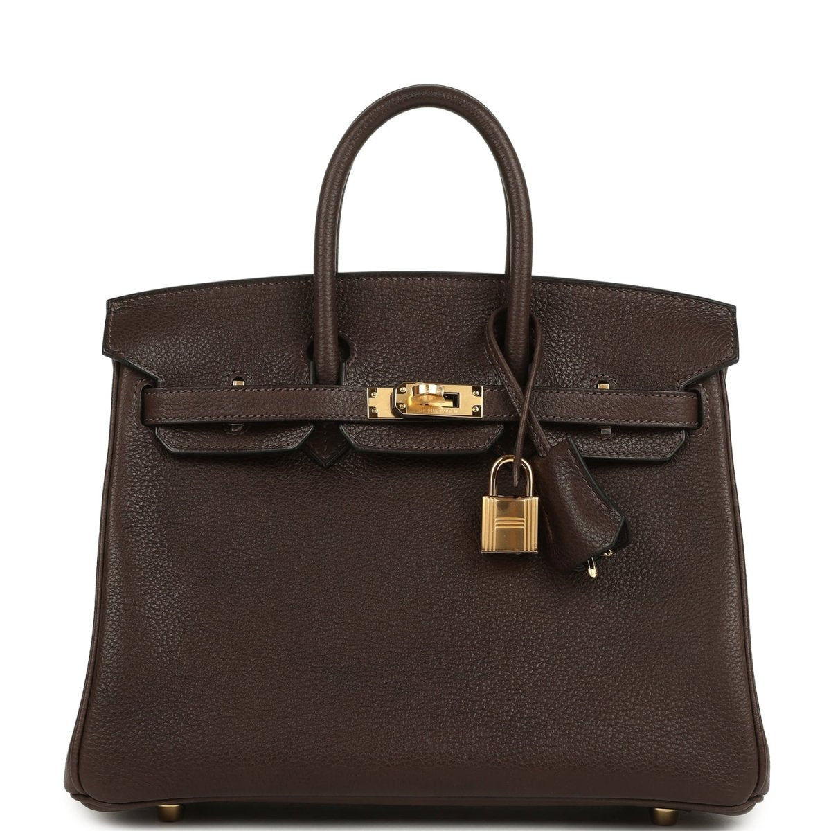 Hermes Birkin 25 Handbag Ebene Barenia Faubourg Gold Hardware - NEESTRA