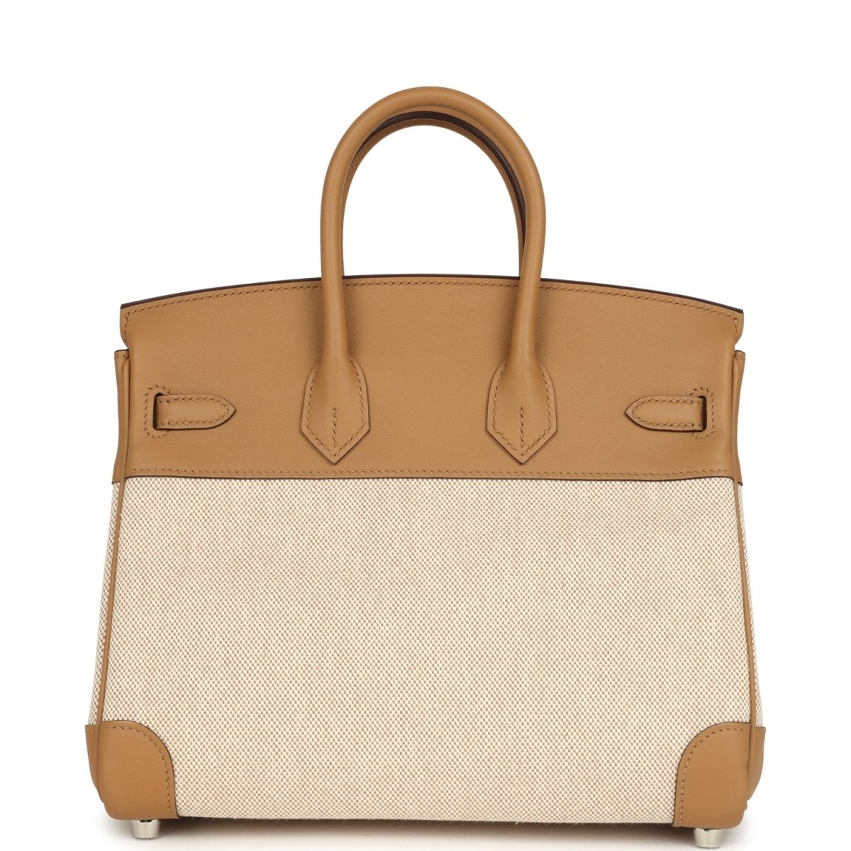 Hermes Birkin 25 Handbag Ecru Toile H Canvas Biscuit Swift - NEESTRA