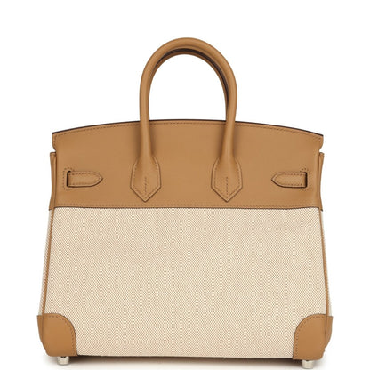 Hermes Birkin 25 Handbag Ecru Toile H Canvas Biscuit Swift - NEESTRA