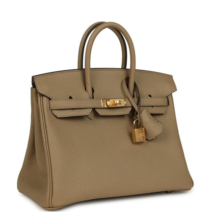 Hermes Birkin 25 Handbag Togo Leather Beige Marfa Gold Hardware - NEESTRA
