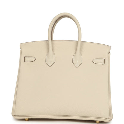 Hermès Birkin 25 Handbag Togo Leather Gold Hardware Craie - NEESTRA