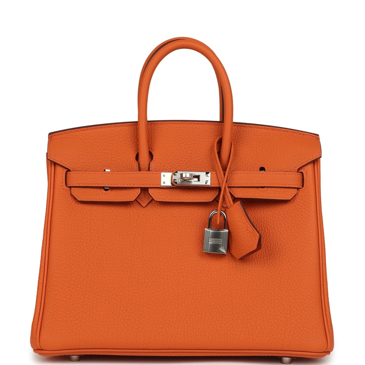 Hermes Birkin 25 Handbag Togo Leather Orange Palladium Hardware - NEESTRA