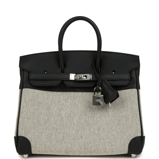 Hermes Birkin 25 Toile H and Swift Leather Handbag - NEESTRA