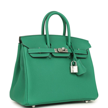 Hermes Birkin 25 Vert Vertigo Togo Leather Palladium Hardware - NEESTRA