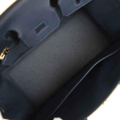 Hermes Birkin 25cm Handbag Bleu Abysse Togo Leather Gold Hardware - NEESTRA