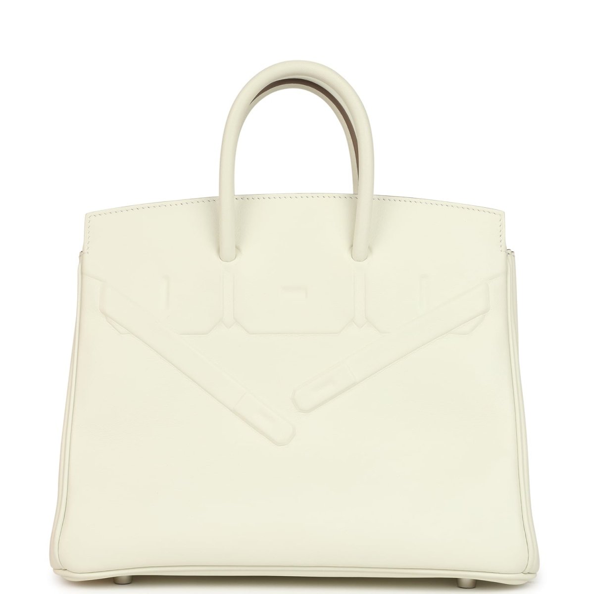 Hermes Birkin Shadow 25 Handbag Mushroom Swift Leather Palladium Hardware - NEESTRA
