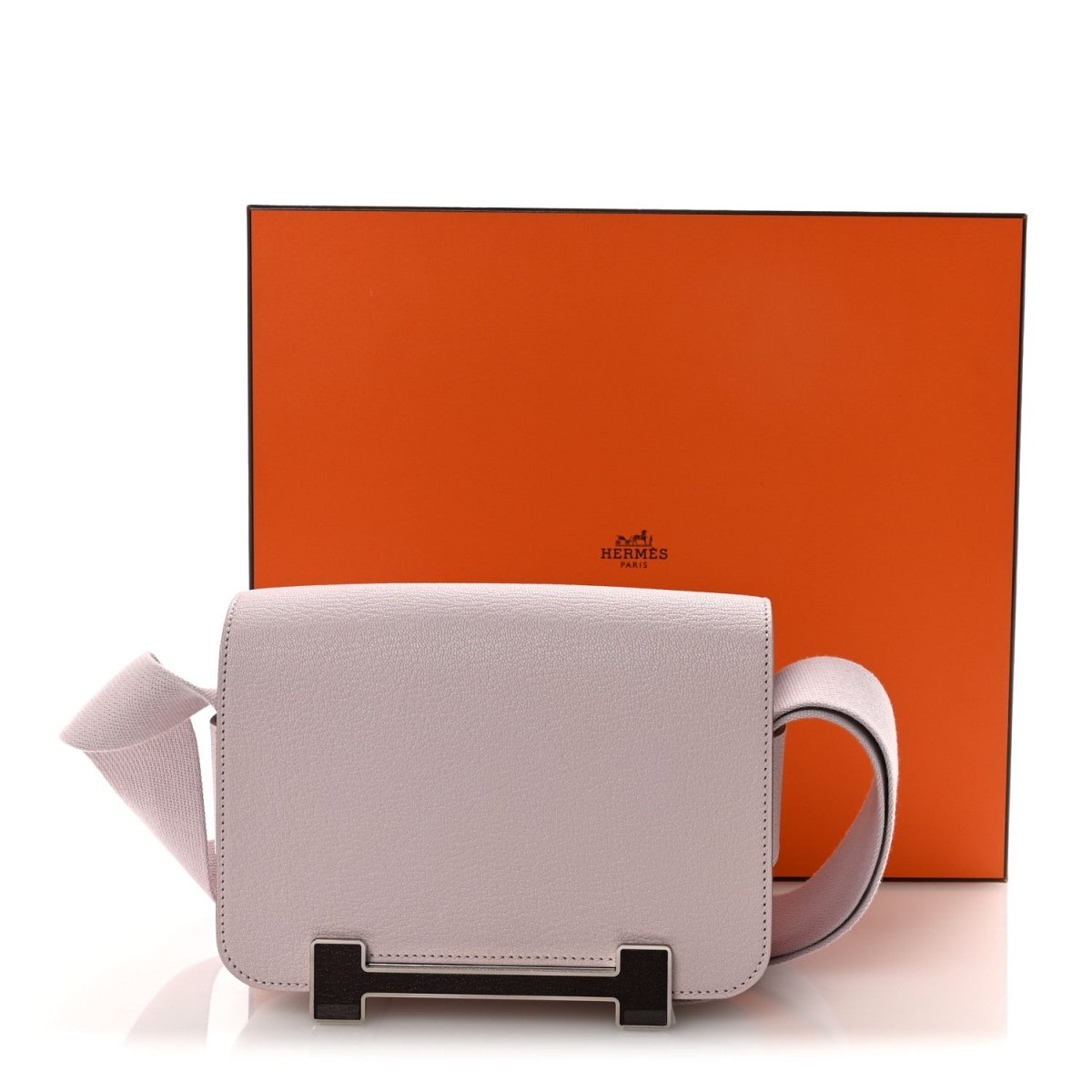 Hermès Chevre Mysore Bicolor Geta Messenger Bag Mauve Pale - NEESTRA