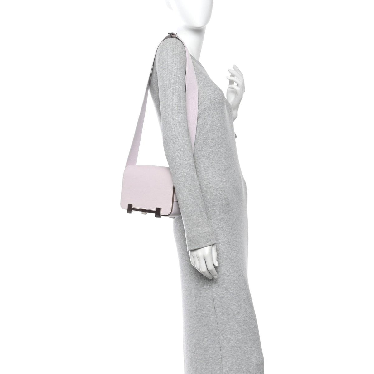 Hermès Chevre Mysore Bicolor Geta Messenger Bag Mauve Pale - NEESTRA
