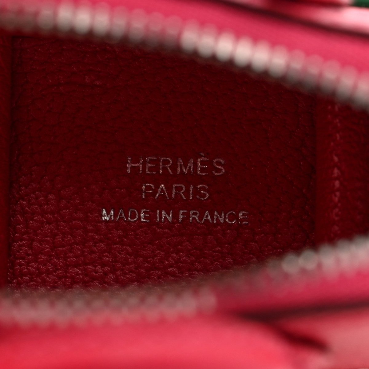 Hermes Chevre Mysore Bolide On Wheels Bag Charm Rose Extreme Vert Vertigo - NEESTRA