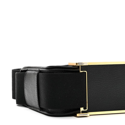 HERMES Chevre Mysore Geta Black Crossbody Bag - NEESTRA