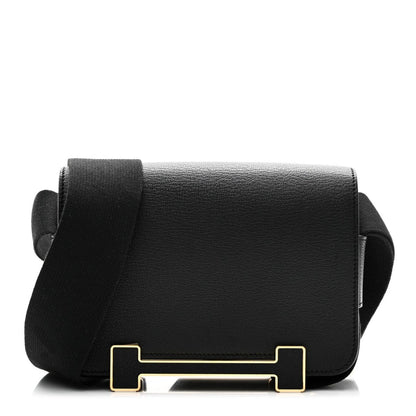 HERMES Chevre Mysore Geta Black Crossbody Bag - NEESTRA