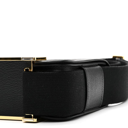 HERMES Chevre Mysore Geta Black Crossbody Bag - NEESTRA