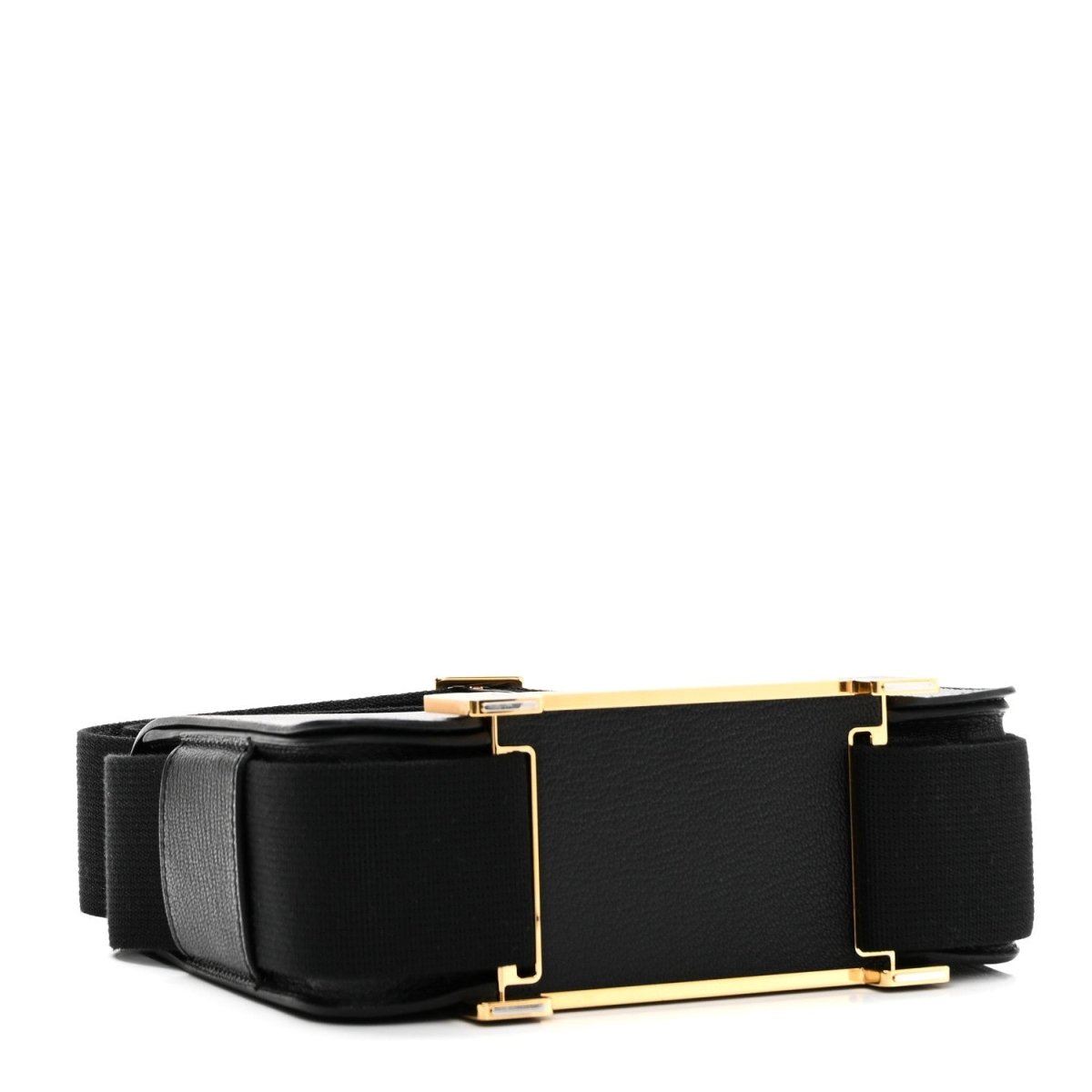 HERMES Chevre Mysore Geta Black Crossbody Bag - NEESTRA