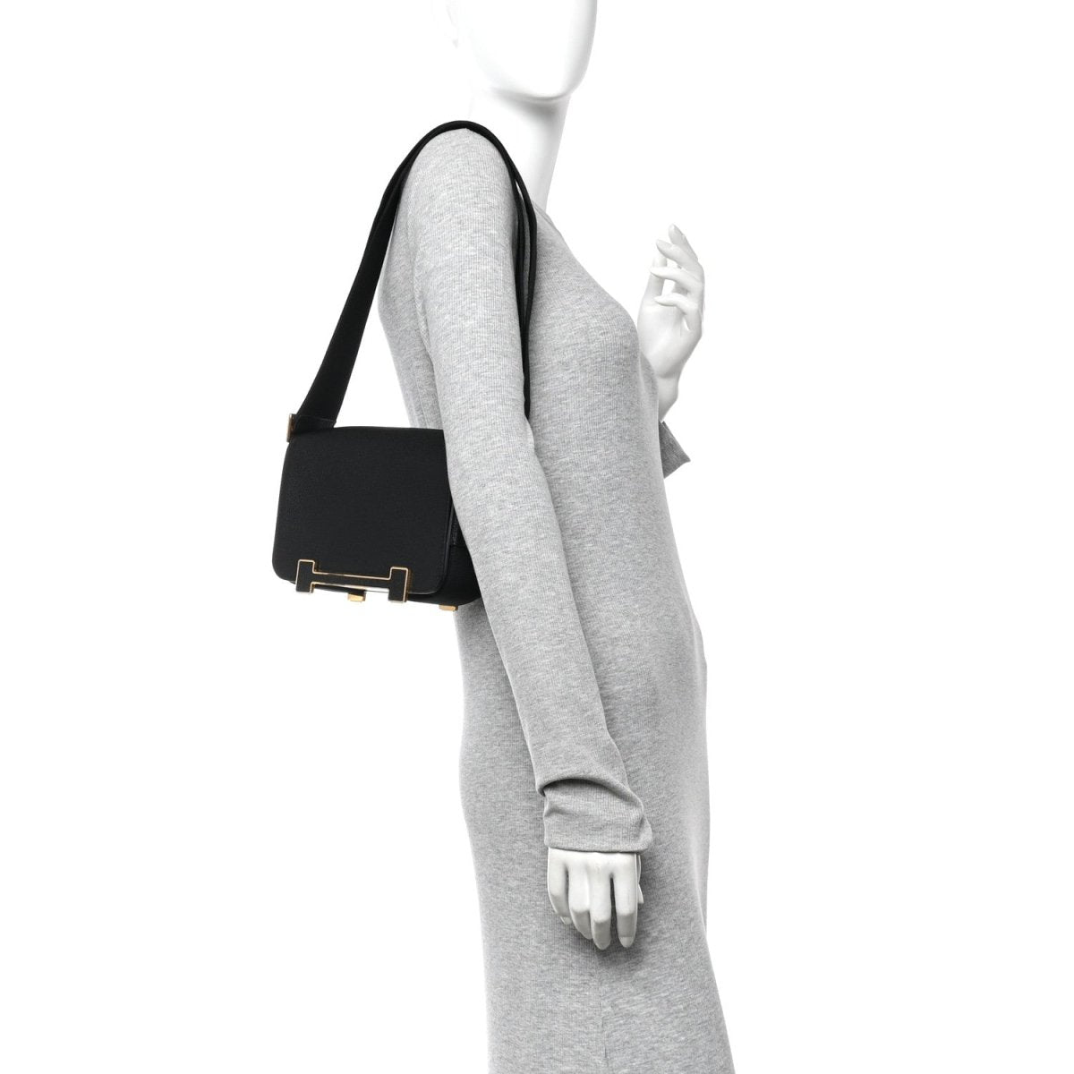 Hermes Chevre Mysore Geta Crossbody Bag Black - NEESTRA