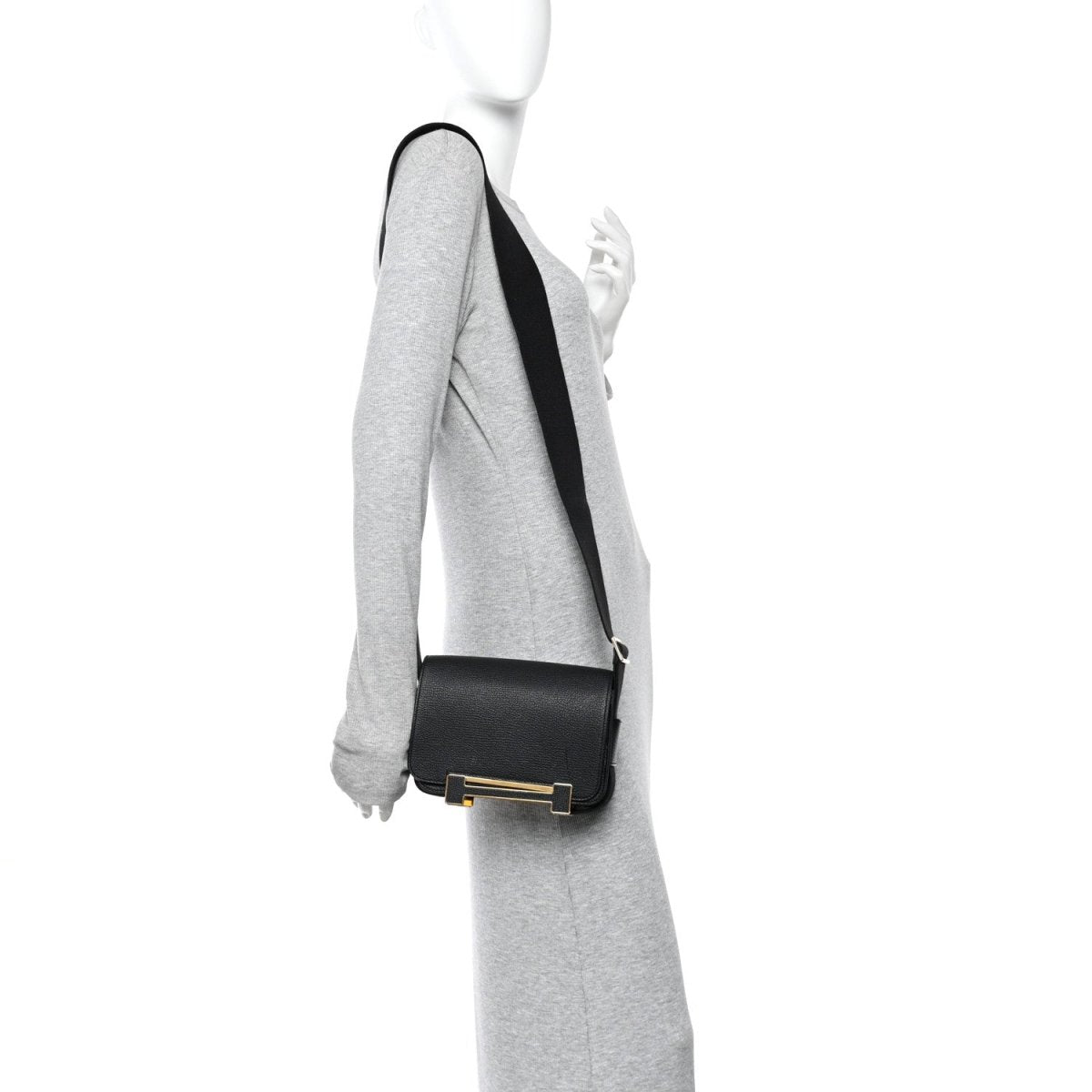 Hermes Chevre Mysore Geta Crossbody Bag Black - NEESTRA