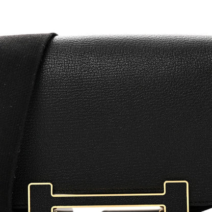 Hermes Chevre Mysore Geta Crossbody Bag Black - NEESTRA