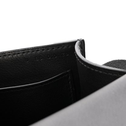 Hermes Chevre Mysore Geta Crossbody Messenger Bag Black - NEESTRA