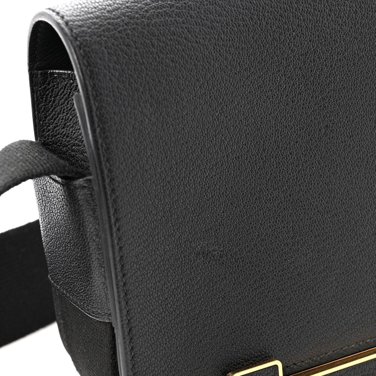 Hermes Chevre Mysore Geta Crossbody Messenger Bag Black - NEESTRA