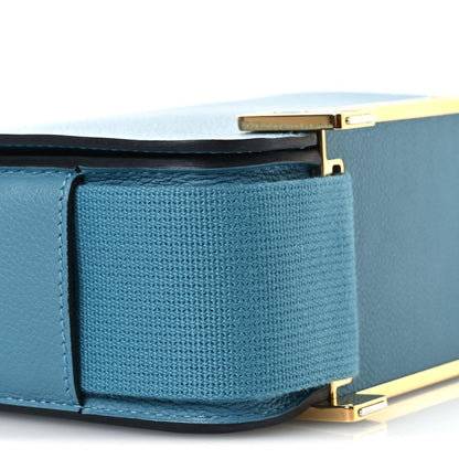 Hermes Chevre Mysore Geta New Bleu Jean Messenger Bag - NEESTRA