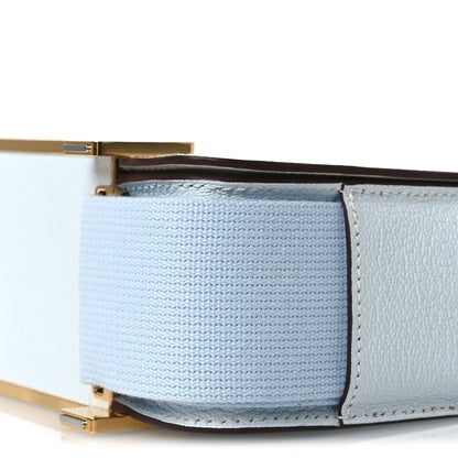 Hermes Chevre Mysore Verso Geta Leather Crossbody Bleu Brume Nata - NEESTRA
