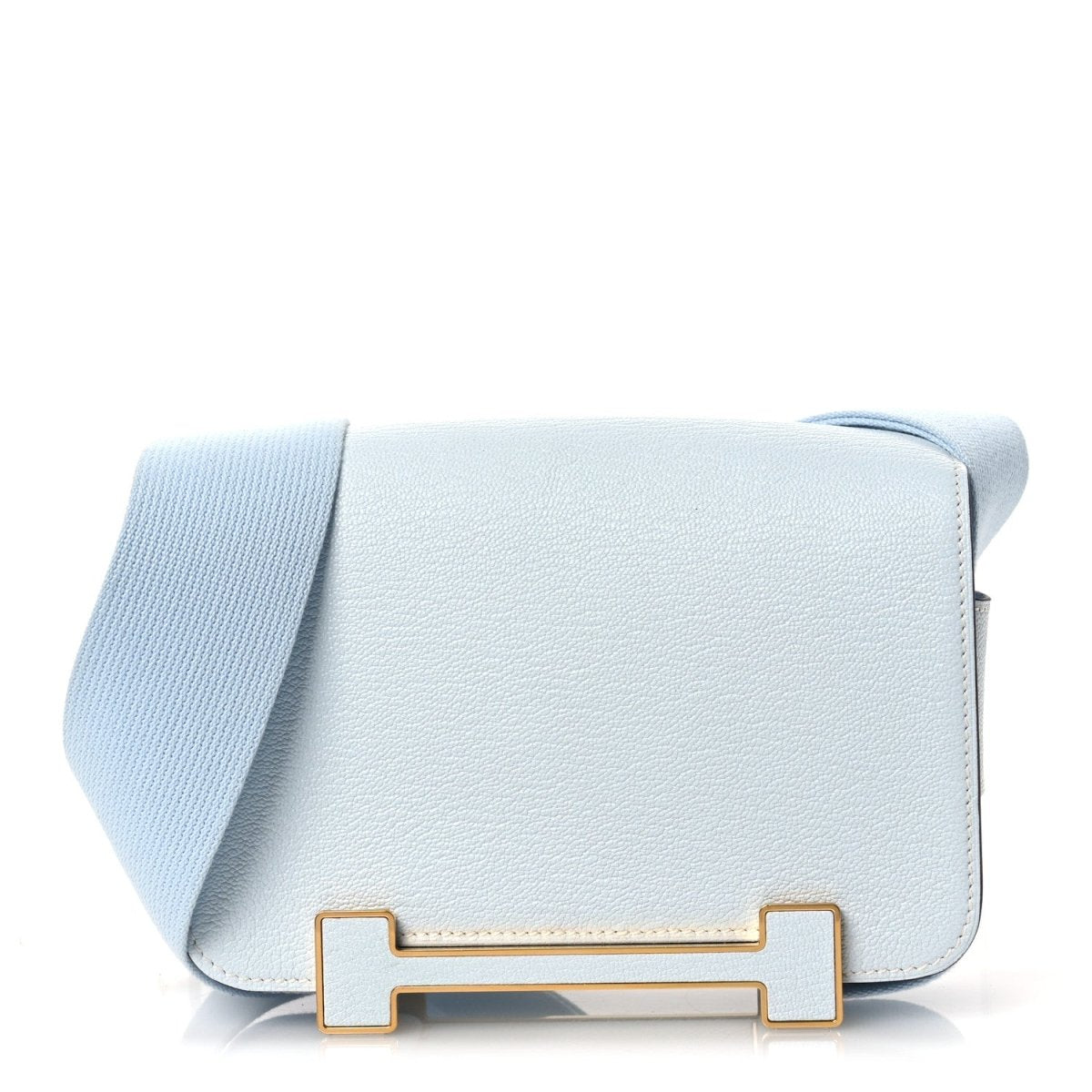 Hermes Chevre Mysore Verso Geta Leather Crossbody Bleu Brume Nata - NEESTRA