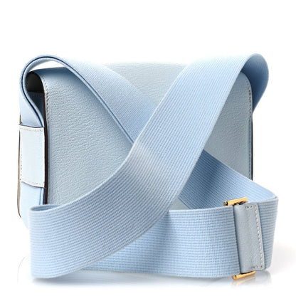 Hermes Chevre Mysore Verso Geta Leather Crossbody Bleu Brume Nata - NEESTRA