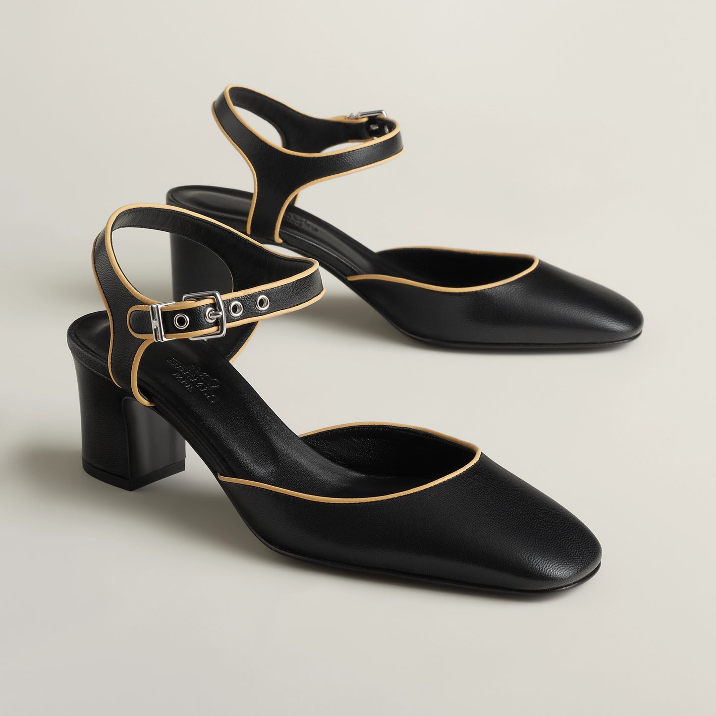 Hermès Kamilla 60 Mary Jane Pump in Goatskin & Nappa Leather