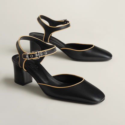 Hermès Kamilla 60 Mary Jane Pump in Goatskin & Nappa Leather