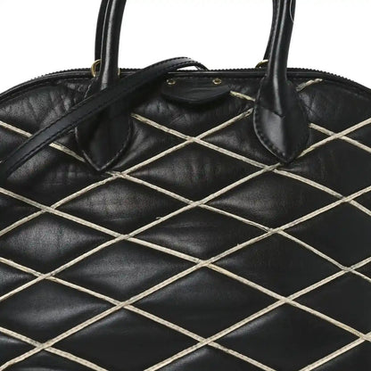 Louis Vuitton Black Lambskin Malletage Alma PM Quilted Handbag - NEESTRA