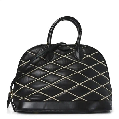 Louis Vuitton Black Lambskin Malletage Alma PM Quilted Handbag - NEESTRA
