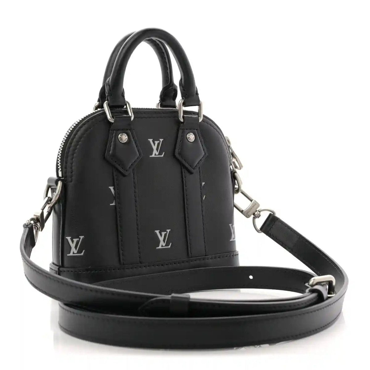 Louis Vuitton Nano Alma Black and Silver Calfskin Mini Tote - NEESTRA