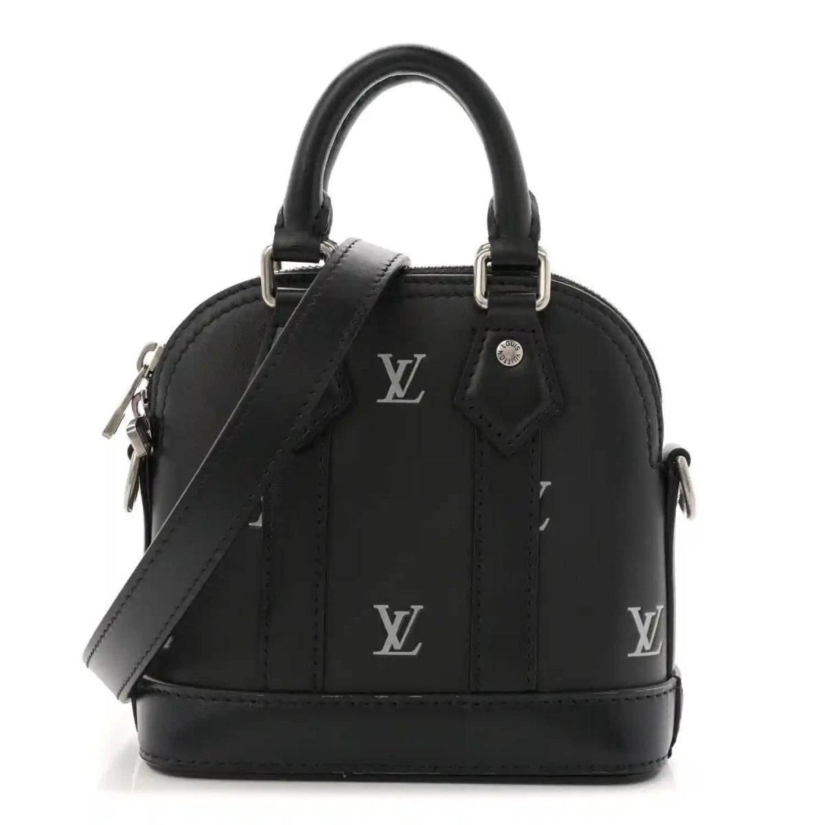 Louis Vuitton Nano Alma Black and Silver Calfskin Mini Tote - NEESTRA