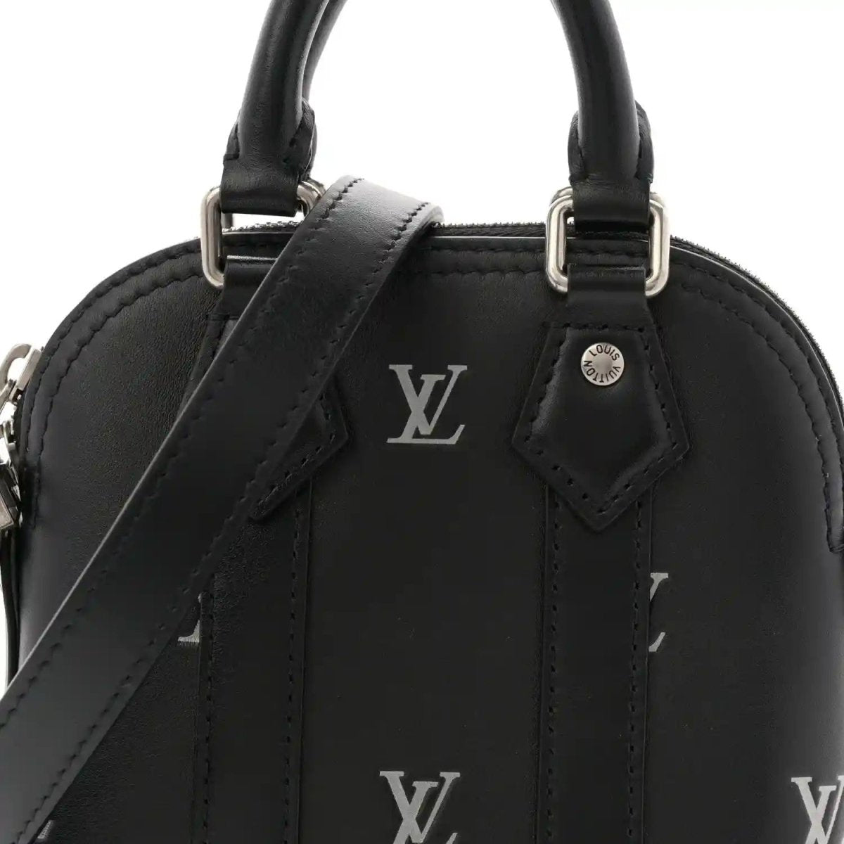 Louis Vuitton Nano Alma Black and Silver Calfskin Mini Tote - NEESTRA