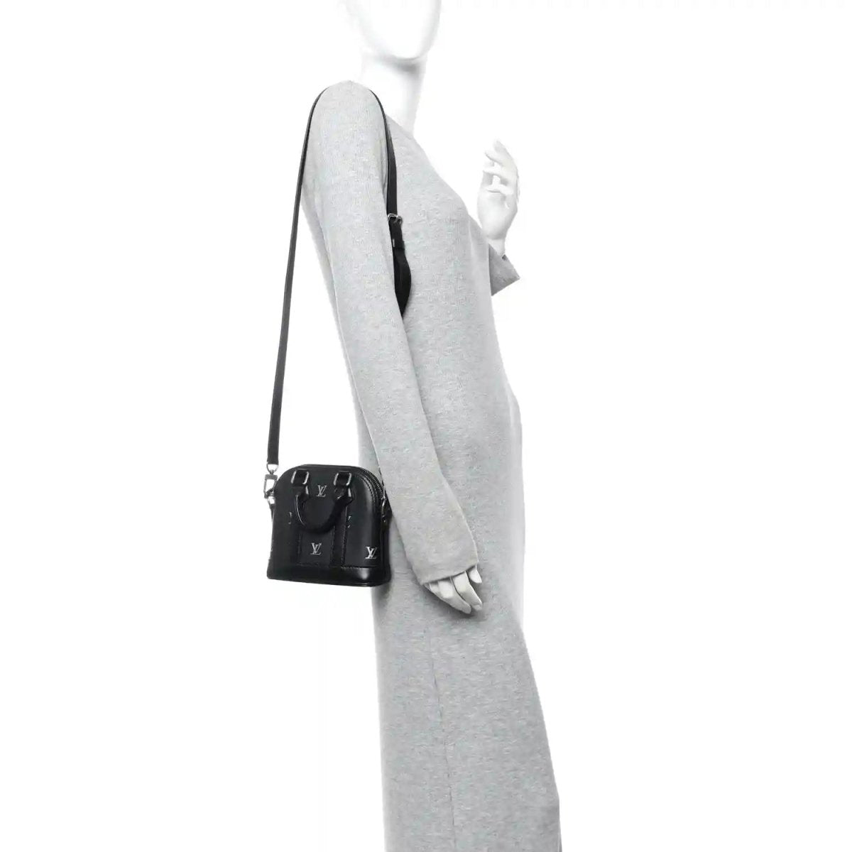 Louis Vuitton Nano Alma Black and Silver Calfskin Mini Tote - NEESTRA