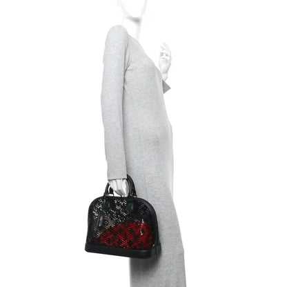 Louis Vuitton Patent Calfskin Laced Monogram Alma PM Black Handbag - NEESTRA