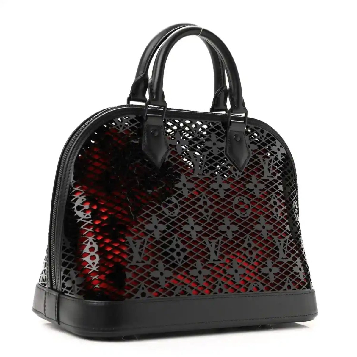 Louis Vuitton Patent Calfskin Laced Monogram Alma PM Black Handbag - NEESTRA