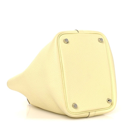 Picotin Lock 18 PM Handbag Two-Tone Calfskin Leather Jaune Milton Vert Vertigo - NEESTRA