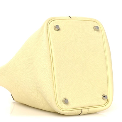 Picotin Lock 18 PM Handbag Two-Tone Calfskin Leather Jaune Milton Vert Vertigo - NEESTRA
